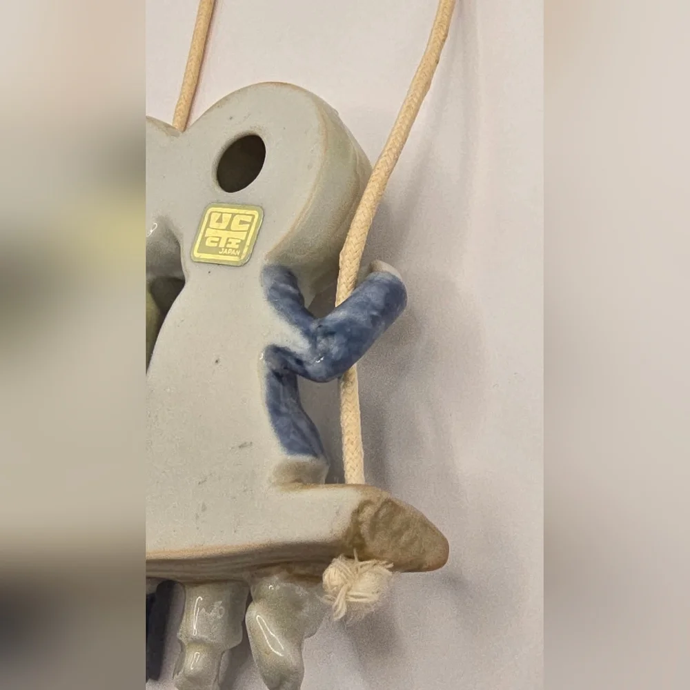 Vintage Japan Porcelain Figurine of Children on Swing